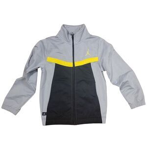 M Jordan Track Jacket Gray Yellow Black Zip Up Athletic 8-10 yrs Youth S Nice!